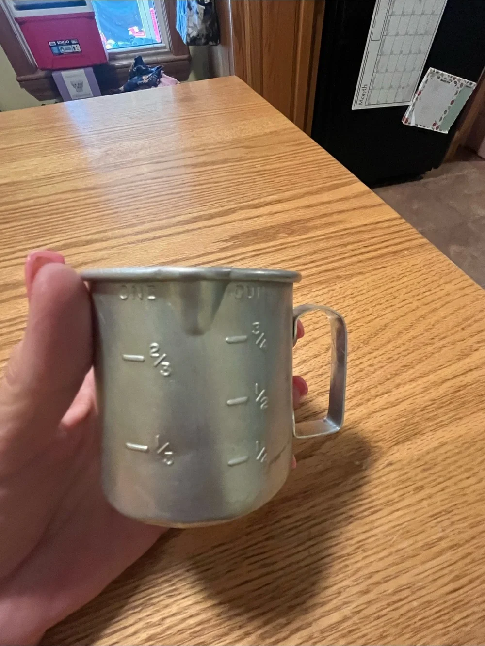 Vintage Aluminum Measuring Cup  Farm House Look 1 Cup measure capacity